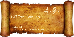 Lősz Géza névjegykártya
